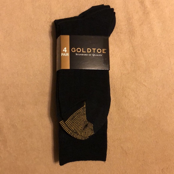 Goldtoe dress rib crew socks,black. Fits shoe size 6-12 1/2. Only 3 pair in pkg! - Picture 2 of 4